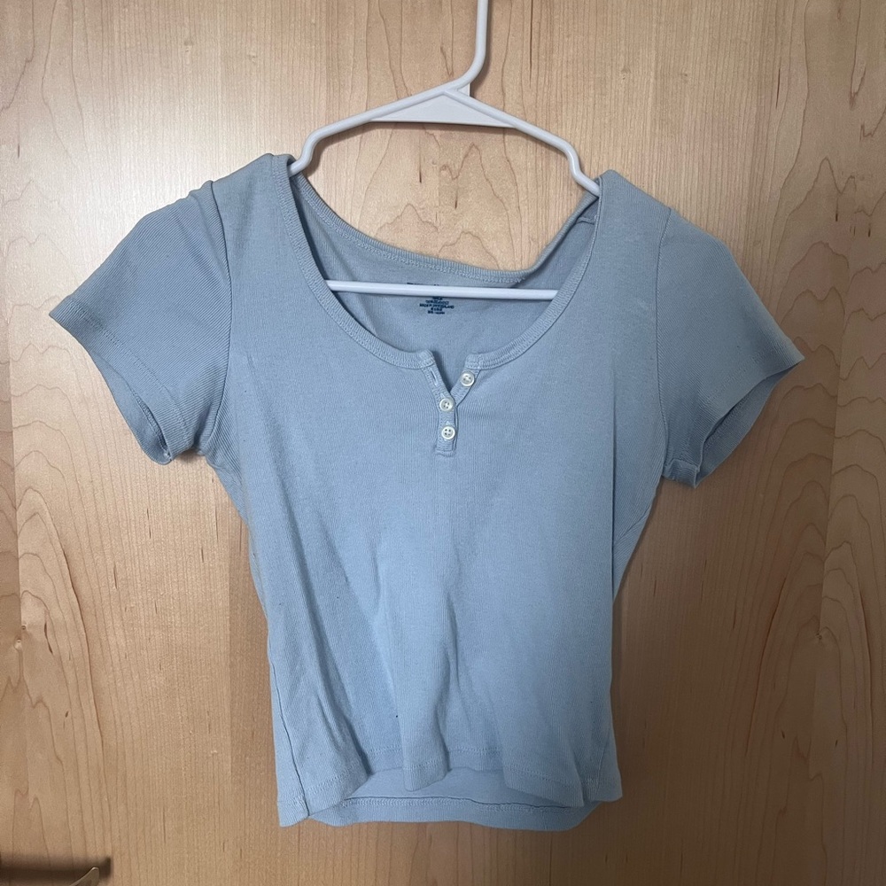 Women's Blue Short Sleeve Top